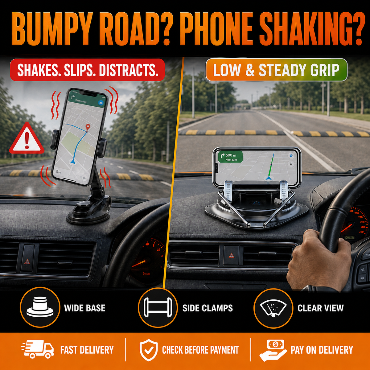 🔥 HOT SALE 🔥 Keep your map steady and your road view clear with a mechanical low-dashboard phone holder