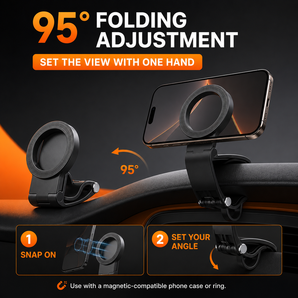 🔥 HOT SALE 🔥 COD! 95° Foldable Magnetic Dashboard Phone Holder | Nairobi Inventory