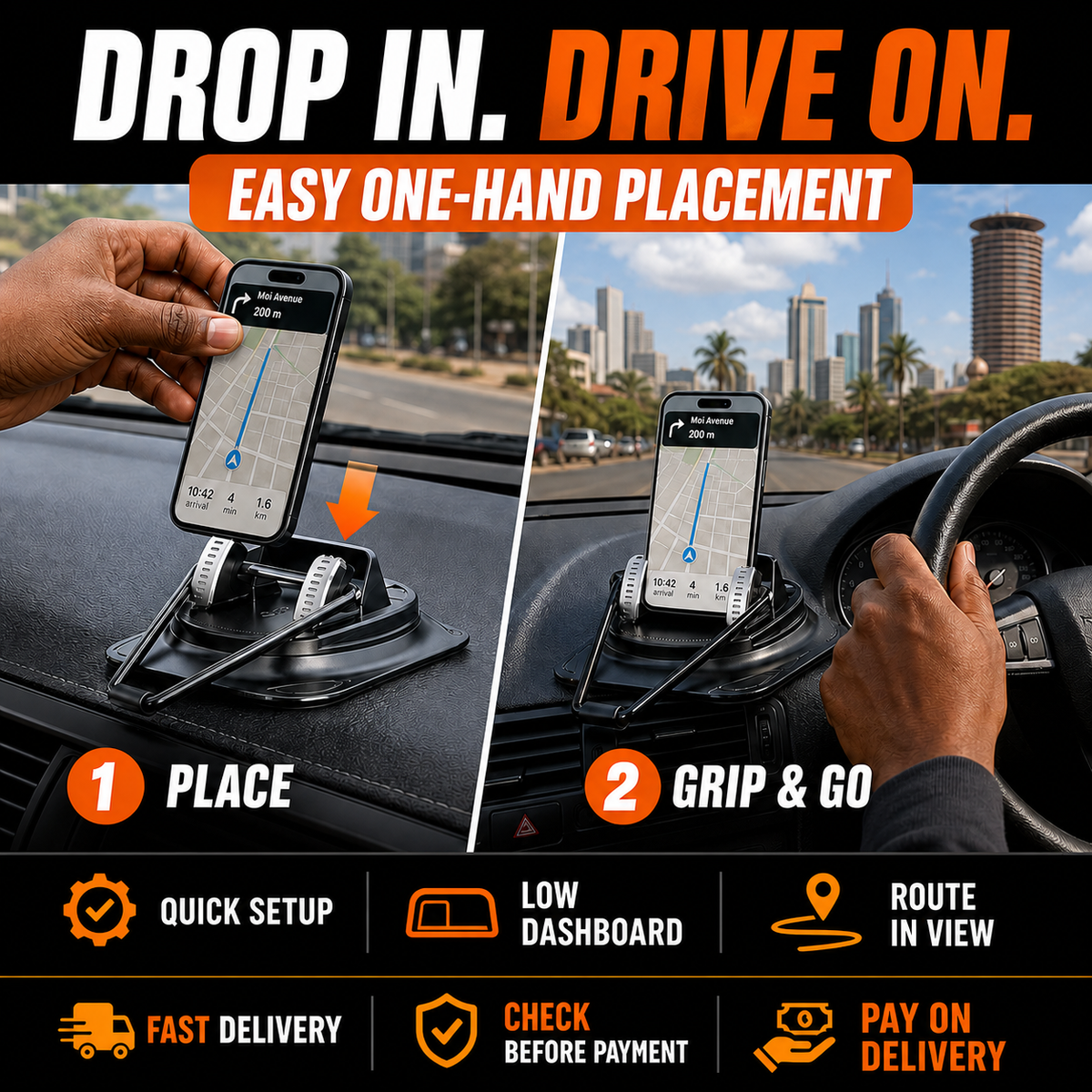 🔥 HOT SALE 🔥 Keep your map steady and your road view clear with a mechanical low-dashboard phone holder
