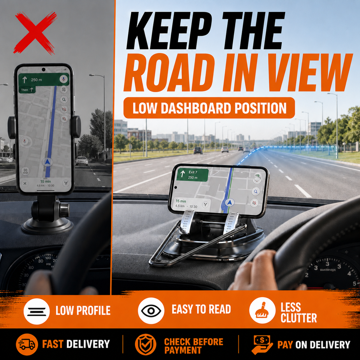 🔥 HOT SALE 🔥 Keep your map steady and your road view clear with a mechanical low-dashboard phone holder