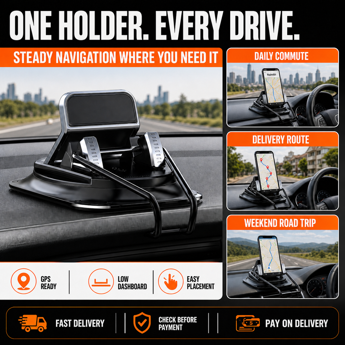 🔥 HOT SALE 🔥 Keep your map steady and your road view clear with a mechanical low-dashboard phone holder