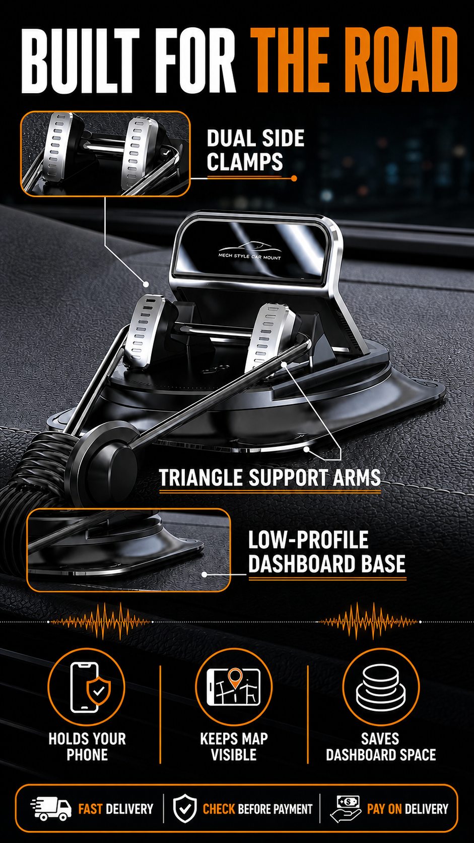 🔥 HOT SALE 🔥 Keep your map steady and your road view clear with a mechanical low-dashboard phone holder