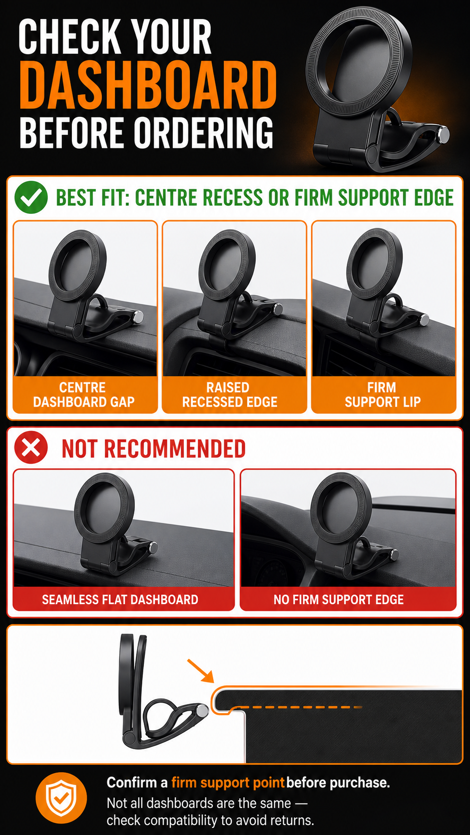 🔥 HOT SALE 🔥 COD! 95° Foldable Magnetic Dashboard Phone Holder | Nairobi Inventory