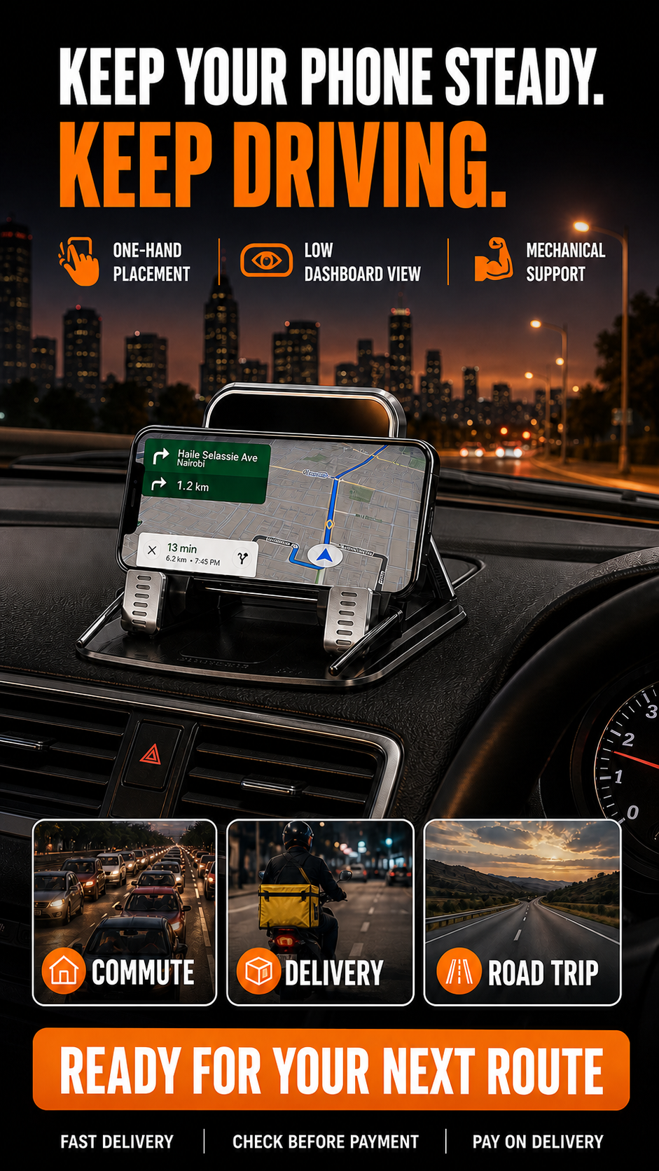 🔥 HOT SALE 🔥 Keep your map steady and your road view clear with a mechanical low-dashboard phone holder